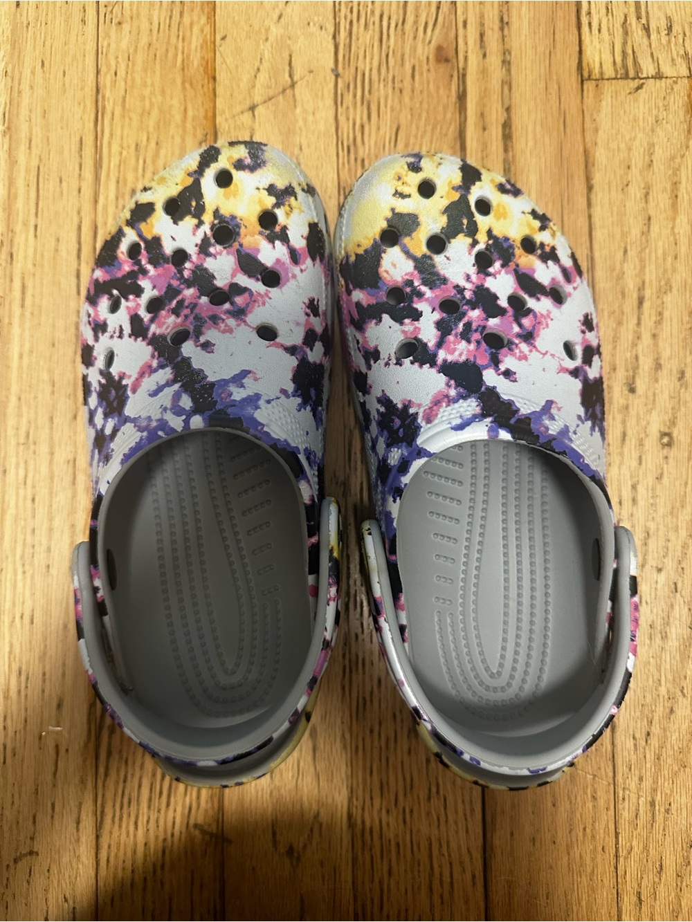 Crocs Multicolor Floral Splash Clog - Gray/Purple/Pink